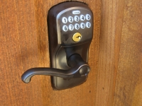 Keypad entry wood gate