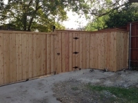 Cedar driveway gate solution