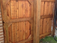 Tuxedo trim cedar fence